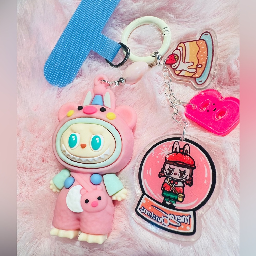 Buy 3 get 1 free💕Cute Labubu Keychain with Charms